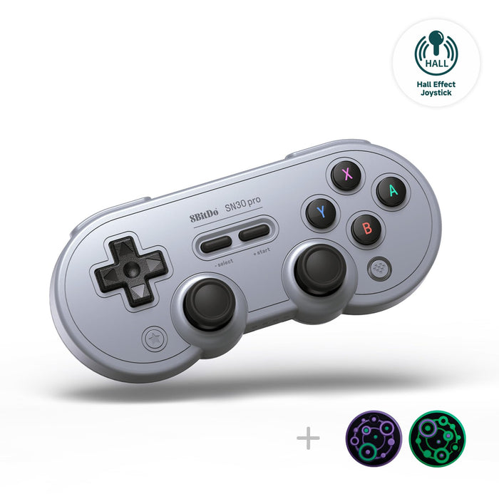 8Bitdo Sn30 Pro Wireless Bluetooth Controller, Hall Effect Joystick Update, Retro Gamepad for Switch, PC, Steam Deck, Android, Raspberry PI, iPhone, iPad, macOS and Apple TV (Gray Edition)