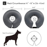 MIDOG Dog Cone Collar, Inflatable Dog Neck Donut Collar Alternative After Surgery, Soft Protective Recovery Cone for Small Medium Large Dogs and Cats Puppies - Alternative E Collar (Gray, L)