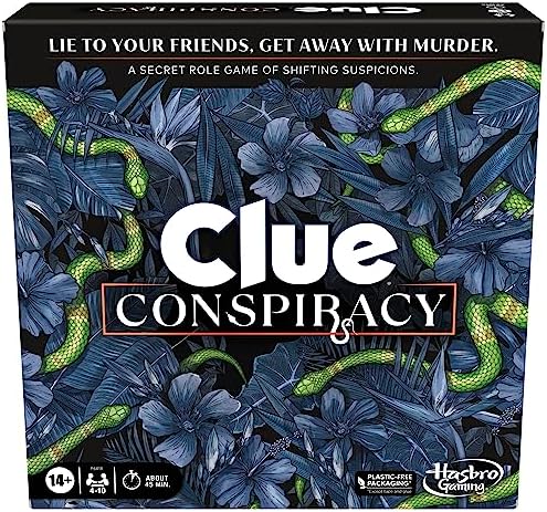 Clue Conspiracy Board Game for Adults and Teens, Secret Role Strategy Games, Ages 14+, 4-10 Players, 45 Minutes, Mystery & Party Games