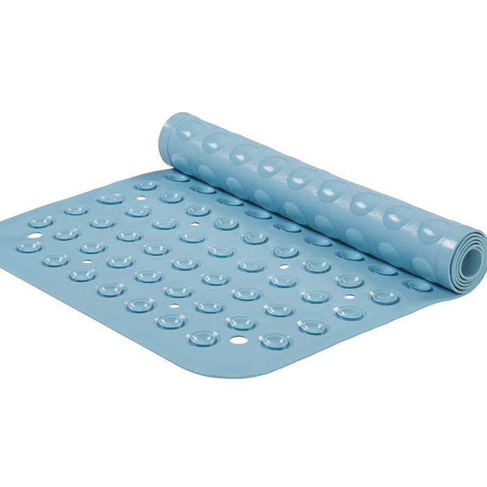 YANZIFLY Bathtub Mat for Shower: Soft Silicone 16 X 40 Inch Bath Mat Non Slip with Suction Cups Tub Mat for Bathroom for Kids Elderly Extra Large Shower matt Machine Washable - Blue