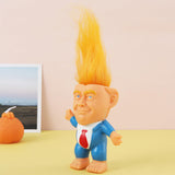 Donald Trump Toys Cute Rubber Troll Doll Toy Trump 2024 Take America Back, Troll Dolls Great Gifts for Trump Fans（Red Tie）