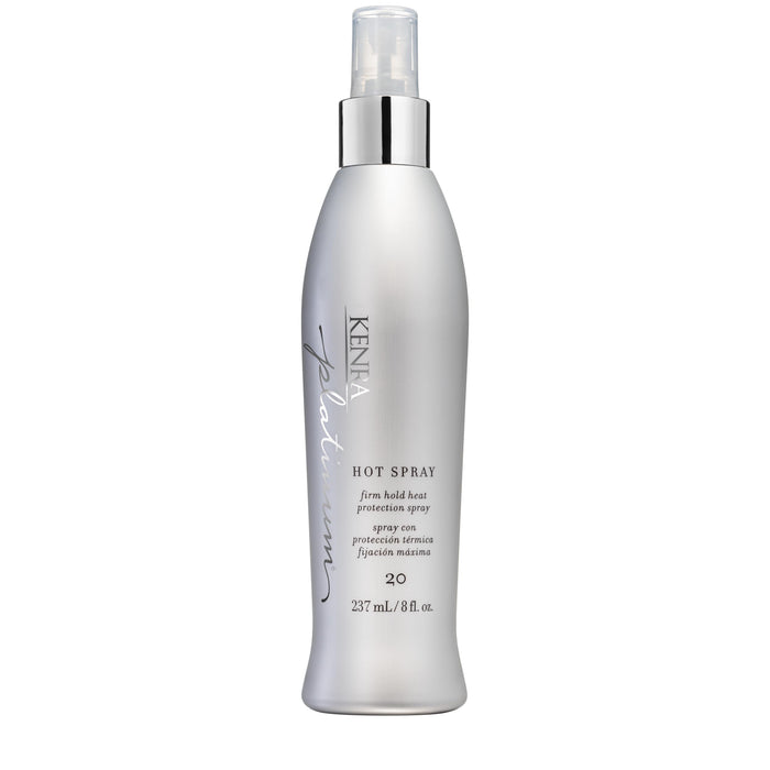 Kenra Platinum Hot Spray 20 | Heat Protection Styler | Long-Lasting, Firm Hold | Adds Vibrant Shine | Humidity & Thermal Protection | Clean Release From Heated Tools | All Hair Types | 8 fl. Oz