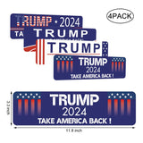 KATISHYRO 4 Pack Reflective Trump 2024 Car Magnet Stickers Trump 2024 Stickers, Take America Back Elect President Donald Trump Gifts 2024 Election Patriotic Highly, Waterproof Magnetic Bumper Stickers