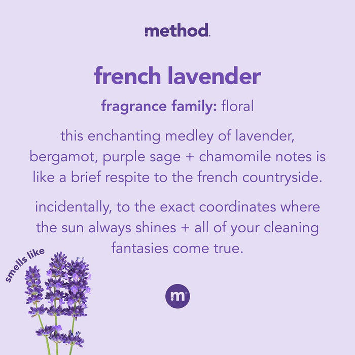 Method All-Purpose Cleaner Spray, French Lavender, Plant-Based and Biodegradable Formula Perfect for Most Counters, Tiles and More, 28 Fl Oz, (Pack of 4)