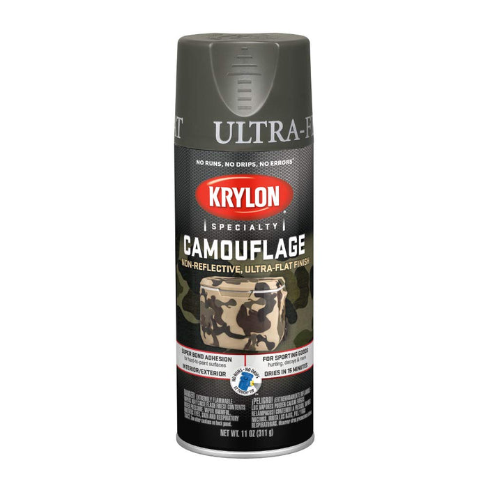 Krylon 11 oz K04293777 Fusion For Plastic Olive Spray Paint Camouflage