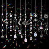 Sun Catchers, 10 Pcs Crystal Suncatcher Prism Hanging Kit with Chain Rainbow Maker Crystals Balls Pendants Ornaments for Indoor Window Outdoor Garden Backyard Patio Car Mirror Christmas Tree Decor