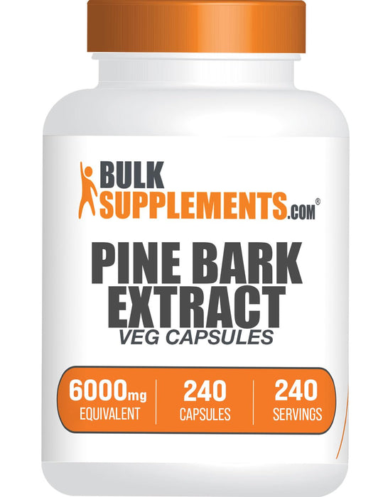 BulkSupplements.com Pine Bark Extract Capsules - Pine Bark Capsules, Antioxidants Supplement - Vegan-Friendly, 1 Capsule per Serving (6000mg Equivalent), 240 Veg Capsules, Pack of 1