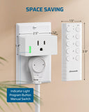 DEWENWILS Indoor Remote Control Outlet, Wireless Remote Outlets Switch, 200FT Range, Remote Light Switch for Lights, Fans, Christmas Lights, 15A/1800W，FCC & ETL Listed (5 Outlets + 2 Remotes)