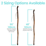 Vive Wooden Walking Stick for Hiking - Handcrafted, Waterproof with Leather Wrist Strap - Wood Staff for Balance, Women, Men, Seniors - Non-Slip Tip for Safety & Support