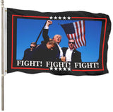 Fight Fight Fight Trump Shooting Flag 3x5 Outdoor Trump 2024 Flag for Outside Indoor Lawn Banner