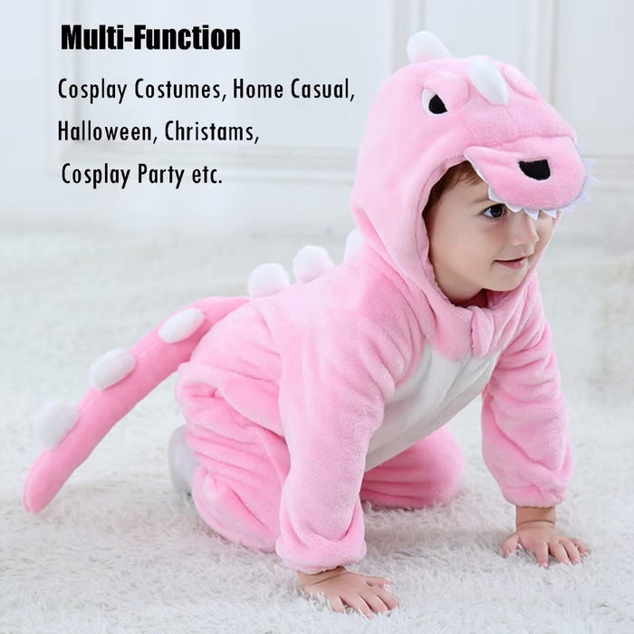 Baby Pink Dinosaur Costumes Unisex Toddler Outfit Halloween Dress Up Romper 3-4 Years