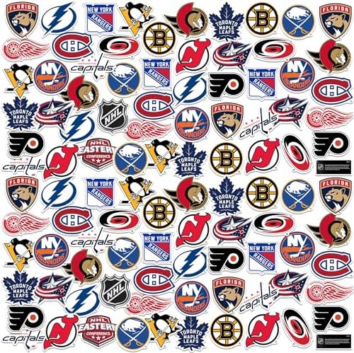 Eastern Conference 100ct Vinyl Large Deluxe Stickers Variety Pack - Laptop, Water Bottle, Scrapbooking, Tablet, Skateboard, Indoor/Outdoor - Set of 100