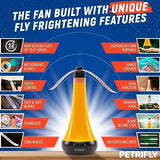 PETRI Fly Fans for Tables with Anti Bug Light - Food Fans to Keep Flies Away from Food - Fly Spinner Fly Fan for Outdoor Table - Fly Repellent Fan,Table Fans for Flies,Bug Fans for Food Table Fly Fan