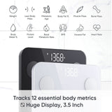 Wyze Scale S, Scale for Body Weight, Digital Bathroom Scale for Body Fat, BMI, Muscle, and Heart Rate, Body Composition Analyzer with App, Batteries Included, Bluetooth, 400 lb, White