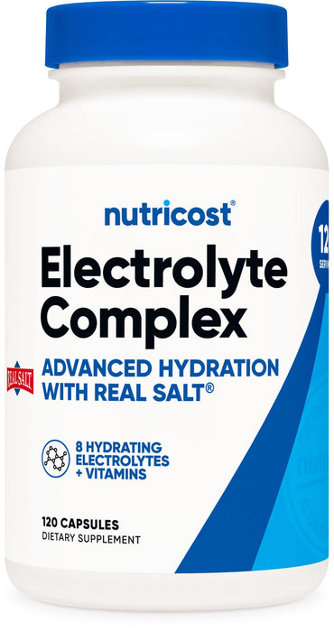 Nutricost Electrolyte Complex (Advanced Hydration with Real Salt®) 120 Capsules - 8 Hydrating Electrolytes & Vitamins, Gluten Free, Non-GMO, Vegetarian