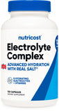 Nutricost Electrolyte Complex (Advanced Hydration with Real Salt®) 120 Capsules - 8 Hydrating Electrolytes & Vitamins, Gluten Free, Non-GMO, Vegetarian
