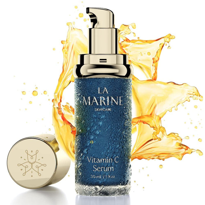 Vitamin C Serum for Face - Anti Aging Serum, Brightening Serum for Dark Spots, Reduce Wrinkles and Fine Lines, Niacinamide & Panthenol, Jellyfish Extract - by LaMarine Skincare,1 fl oz