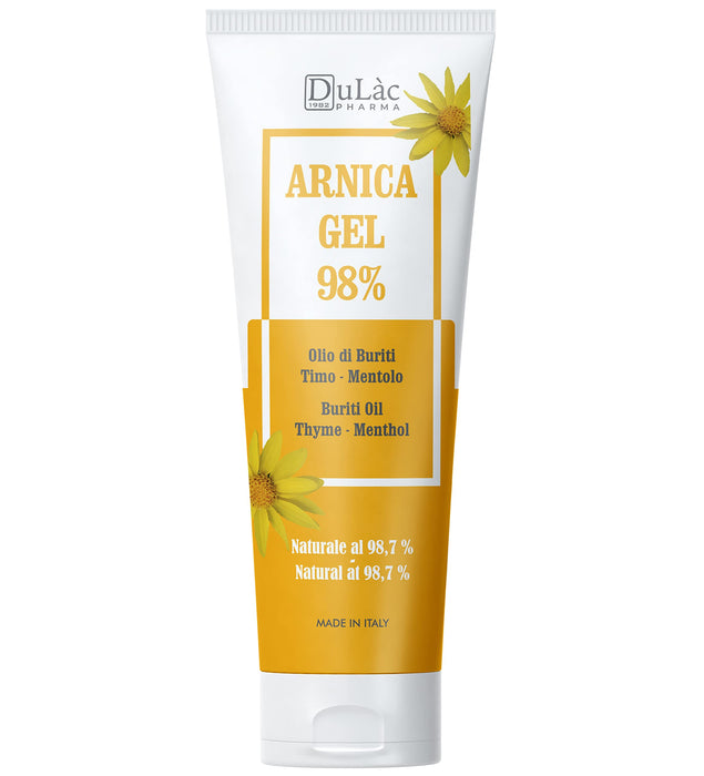 Dulàc - Arnica Gel for Bruising and Swelling, 98% Natural Formula, Muscle and Joint Relief, Cool Effect, Non-Greasy, Dermatologically Tested, Made in Italy, 3.38 Fl Oz