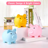 PJDRLLC Piggy Bank, Unbreakable Plastic Money Bank, Coin Bank for Girls and Boys, Medium Size Piggy Banks, Practical Gifts for Birthday, Easter, Christmas (Yellow)