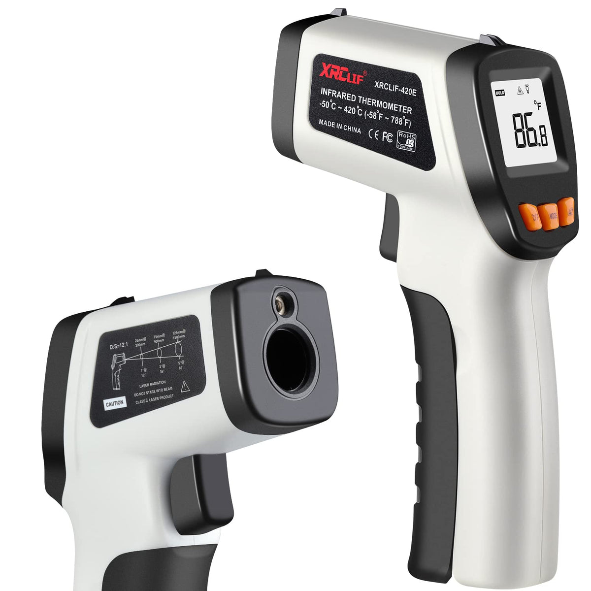 Digital Infrared Laser Thermometer Cooking Gun with Adjustable Emissiv