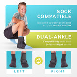 BraceAbility Lace Up Kids Ankle Brace - Pediatric Figure 8 Sprained Foot Support Wrap for Active Youth, Children in Sports, Basketball Protection, Gymnastics, Soccer, and Volleyball (XS)
