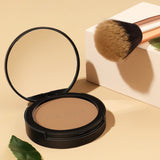 FOCALLURE Flawless Pressed Powder, Control Shine & Smooth Complexion, Pressed Setting Powder Foundation Makeup, Portable Face Powder Compact, Long-Lasting Matte Finish, Sand