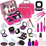 TEPSMIGO 2 Pack Pretend Makeup Kit for Girls, Kids Pretend Play Makeup Set - with Cosmetic Bag for Birthday Christmas, Toy Makeup Set for Toddler, Little Girls Age 3+(Not Real Makeup)