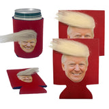 2 PCS Funny Can Coolers Sleeves with Trump Hair, Great Novelty Gifts Unique Presents for Men Women, Trump Koozies, Trump Mugshot, Beer Can Cooler