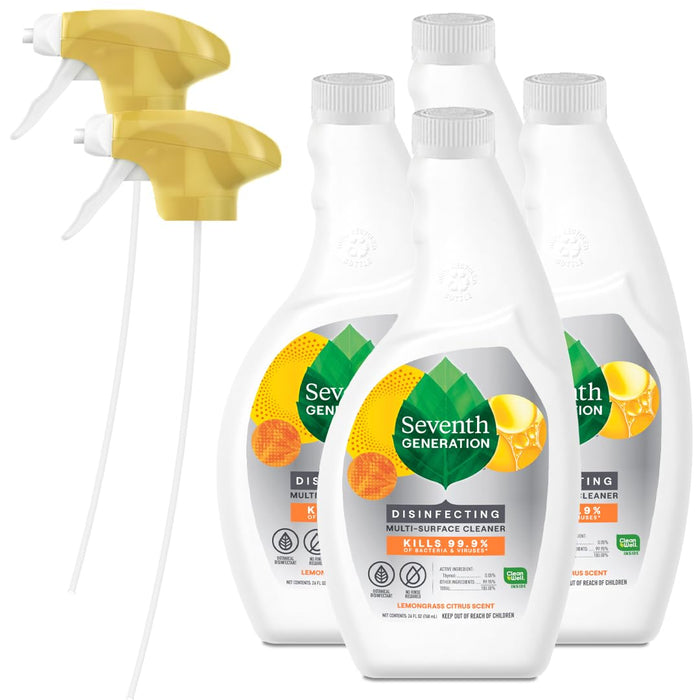 Seventh Generation Disinfecting Multi-Surface Cleaner, 26 oz, 4-Pack