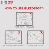 BleedStop™ First Aid Powder for Blood Clotting, Trauma Kit, Blood Thinner Patients, Camping Safety, and Survival Equipment for Moderate to Severe Bleeding Wounds or Nosebleeds 5 Pack 15g