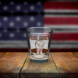 END THE WOKENESS: Trump Mug Shot Shot Glass - Premium Collector's Item Featuring Trump Mug Shot - Adult Glassware for Republican Supporters