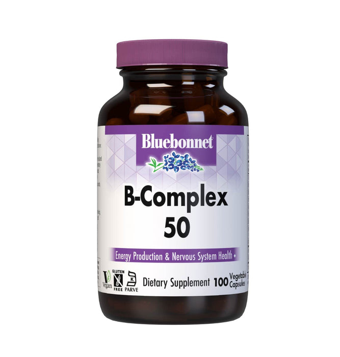 Bluebonnet Nutrition B Complex 50 Vegetable Capsules, 100 Count