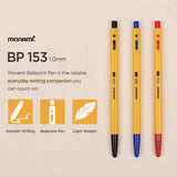 MONAMI BP 153 Retractable Ballpoint Pen, Medium Point (1.0mm), Blue, 12-Count