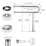 Toilet Grab Bar 31.3 Inch, YuanDe Wall to Floor Brushed Nickel Bathroom Safety Bar w/Anti-Slip Knurled Grip, Stainless Steel Handicap Grab Bar with Leg,Support Bar for Disabled Elderly Pregnant