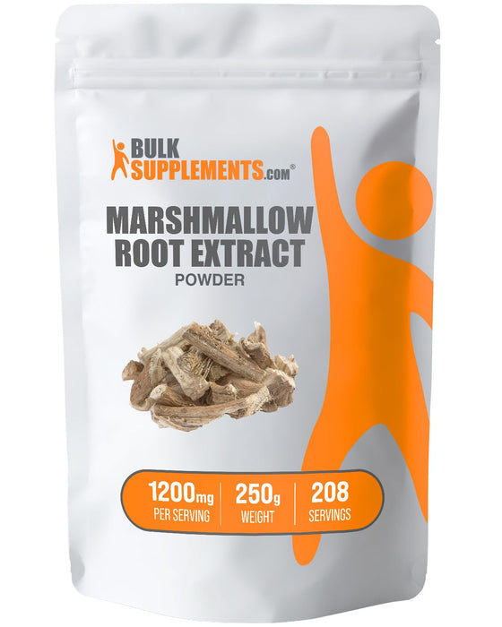 BulkSupplements.com Marshmallow Root Extract Powder - Herbal Extract, Marshmallow Powder, Lung Support Supplement - 1200mg of Marshmallow Extract per Serving, Gluten Free (250 Grams - 8.8 oz)