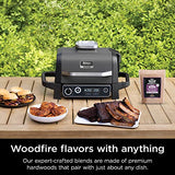 Ninja OG701 Woodfire Outdoor Grill, 7-in-1 Master Grill, BBQ Smoker, & Outdoor Air Fryer plus Bake, Roast, Dehydrate, & Broil, Woodfire Technology, with All Purpose Blend Pellets