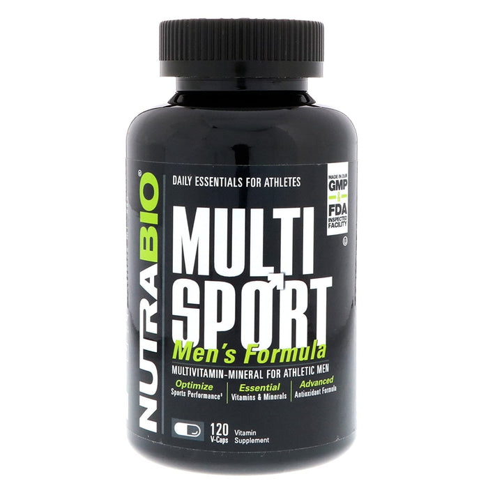 NutraBio Multisport for Men - Mens MultiVitamin - 33 Vitamins, Minerals, Micronutrients - Rich in Antioxidants - Supports Peak Athletic Performance, Energy, Metabolism (120 Vegetable Capsules)