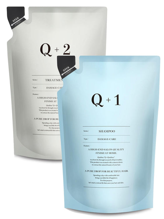 Q+ (Qualitas) Shampoo and Treatment Set Refill <Damage Care> Salon Exclusive Amino Acid Shampoo Non-Silicone Shampoo 400ml/400g