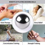 MDLUU Stainless Steel Baoding Balls, 1.57 Inches Chinese Health Balls, No Chime Hand Massage Balls with Case, Meditation Balls for Hand Exercise, Hand Therapy, Stress Relief, 1 Pair(Pack of 2)