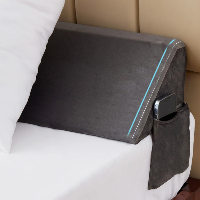 Bedluxe King Wedge Pillow Headboard (76"x10"x6"), Bed Wedge Pillow for Headboard, Foam Headboard Pillow, Bed Gap Filler King - Fill The Gap (0-7"), Mattress Gap Filler (Short Plush, 76"x10"x6")