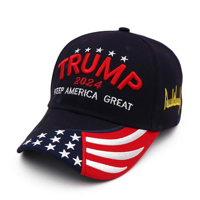 Trump Hat 2024 MAGA Hat Embroidered Keep America Great Donald Trump Slogan USA Adjustable Black Baseball Cap for Woman Men