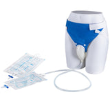 YOOGUSTO Wearable Urinal Bag with Reusable Silicone Urine Catheter Bag (2000ml & 1000ml), Portable External Urine Collector Bag for Elderly Men Blue