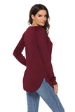 Newchoice Fall Shirts for Women 2024 Trendy Raglan Long Sleeve Tunic Tops Christmas Sweater (Dark Winered, L)