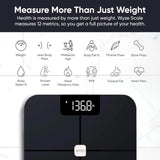 Wyze Smart Scale, Scale for Body Weight, Digital Bathroom Scale for Body Fat, BMI, and Heart Rate, Body Composition Analyzer with App, Batteries Included, Bluetooth, 400 lb, Black