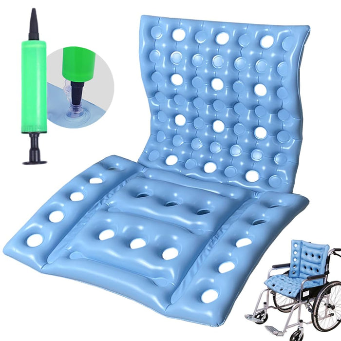 Inflatable Seat Cushion Anti-Decubitus Wheelchair Cushion, Breathable Backrest Air Cushion Bed Sore Cushion for Pressure Sores Pain Relief - Portable Travel Seat Cushion for Airplane/Car/Office