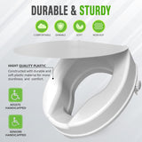 Dr. Maya Raised Toilet Seat for Seniors. Elevated Toilet Seat - 4 Inch Raised Toilet Seat with Lid for Seniors, Elderly, Handicapped, Adults - No Tools Required