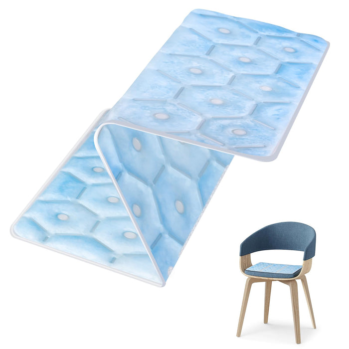 Laokiiy Cooling Seat Cushion, Y28°F Desk Chair Cushion Reusable Ice Mat with PCM Cooling Mat Technology, No Condensation, Foldable & Portable Chair Cushion for Office, Camping, Bed, Car