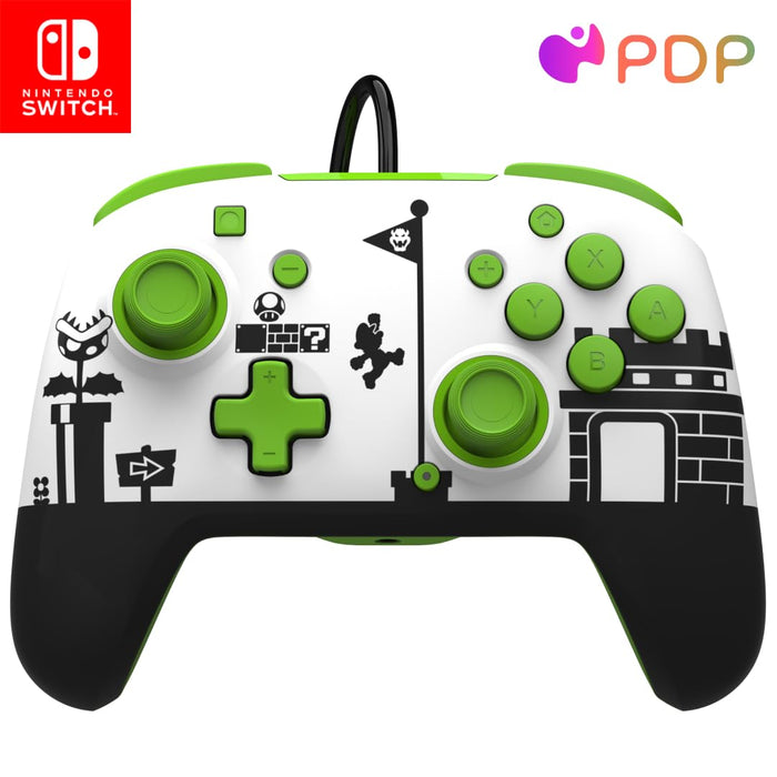 PDP REMATCH Enhanced Wired Nintendo Switch Pro Controller, Switch Lite/OLED Compatible (Mario Retro)