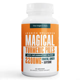 JESSICA WELLNESS Magical Turmeric Pills, Turmeric Curcumin, Ginger and Bioperine for Enhanced Absorption, 180 Capsules