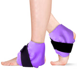 RelaxCoo 2 Pack Ankle Ice Pack Wrap, Reusable Gel Ice Pack for Foot Ankle Heel, Cold Compress Therapy for Pain Relief, Injuries, Achilles Tendonitis, Plantar Fasciitis, Sprains, Swelling - Purple